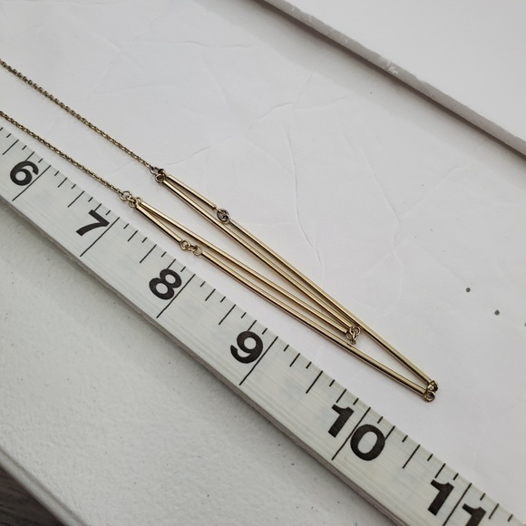 Chevron Necklace Gold Tone Boho Tribal Arrow Dangl - Picture 6 of 6
